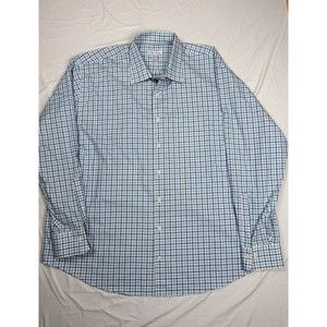 Men's Peter Millar Casual Button Up Plaid Shirt Blu Color Adult Size XXL